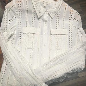 BOHME  Eyelet Button Down Top